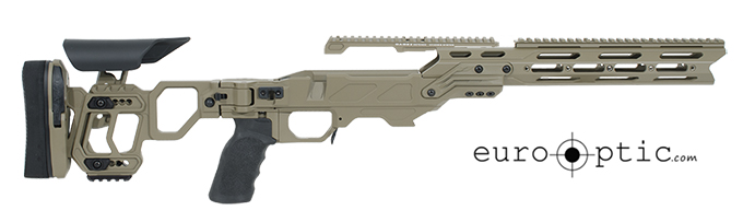 Cadex Lite Strike Chassis (for Remington 700) Short Action, Skeleton Buttstock,  20 MOA, sleeve DSSF 3.055 Tan.  MPN STKLT-REM-RH-SA-TAN