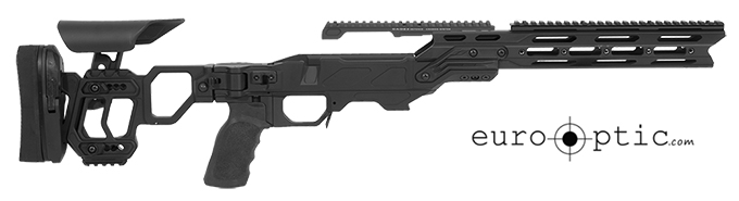 Cadex Lite Strike Chassis (for Remington 700) Short Action, Skeleton Buttstock,  20 MOA, sleeve DSSF 3.055 Black.  MPN STKLT-REM-RH-SA-BLK