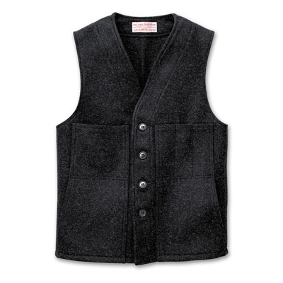 Filson Charcoal Mackinaw Wool Vest FIL-10055-CH