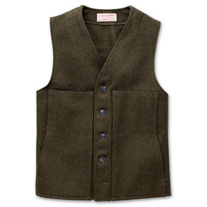 Filson Green Mackinaw Wool Vest FIL-10055-FG