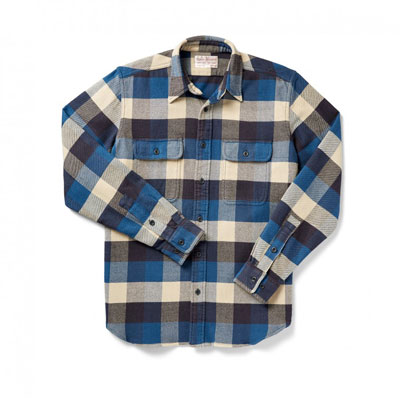 Filson Vintage Flannel Work Shirt Blue Buffalo 10689