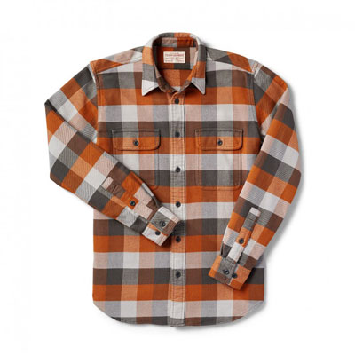 Filson Vintage Flannel Work Shirt Brown Buffalo 10689
