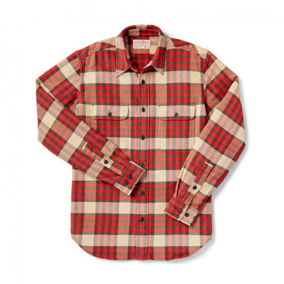 Filson Vintage Flannel Work Shirt Red Tartan 10689